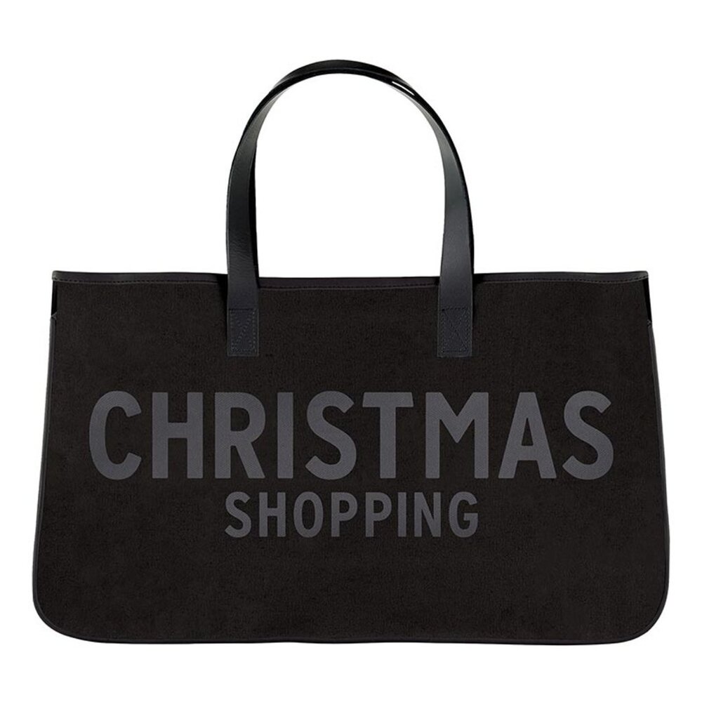 Black Canvas Tote - Christmas Shopping/NWT